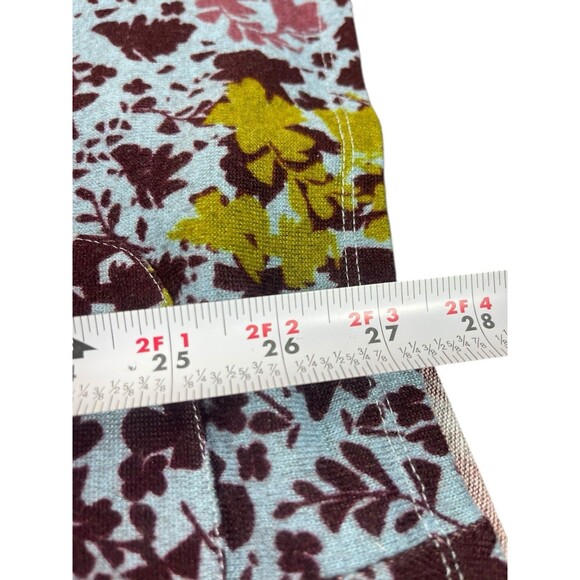 LOGO Lori Goldstein 2X Floral Print Shawl V-Neck Tunic Top Burgundy Blue Pockets - Picture 10 of 14